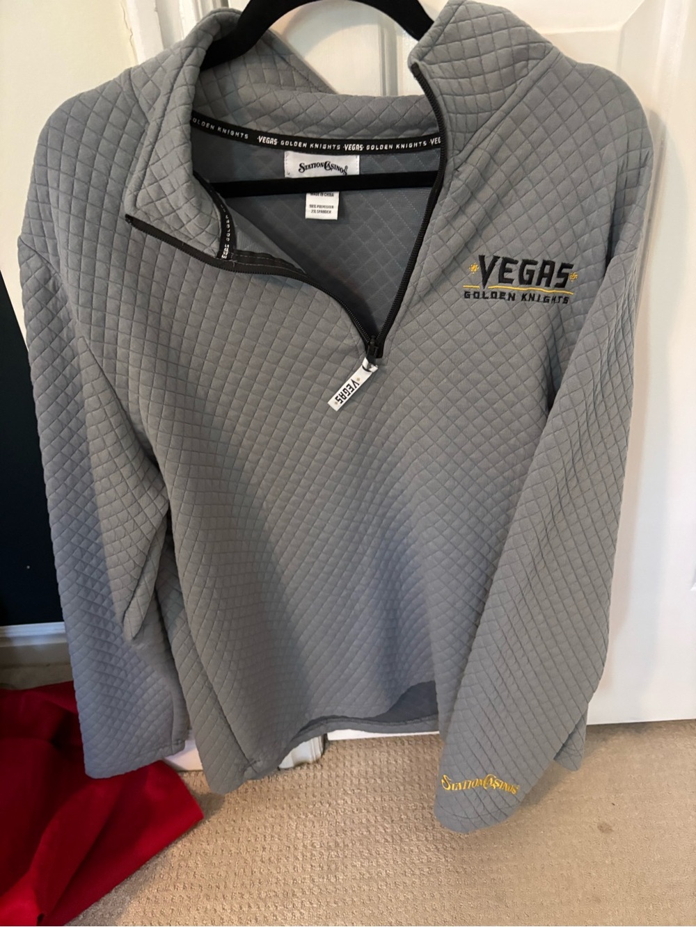 Golden Knights Gray Quilted Half-Zip Pullover